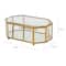 Home Details Large Gold Vintage Mirrored Bottom Octagonal Glass Keepsake Box